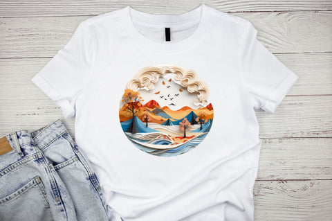 Paper Art Landscape Sublimation Bundle Sublimation Designangry 