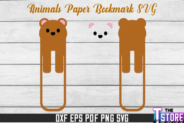 Paper Bear Bookmarks SVG | Bookmark SVG Design | Book Lover SVG The T Store Design 