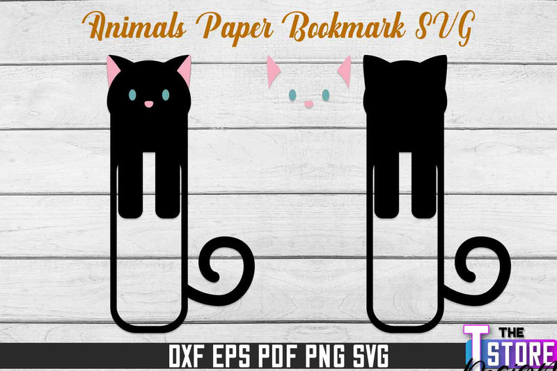 Paper Cat Bookmarks SVG | Bookmark SVG Design | Book Lover SVG The T Store Design 