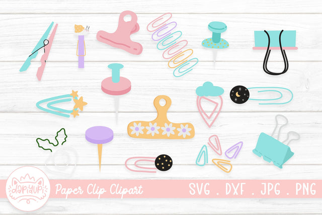 Paper Clip Clipart Bundle | Paper Clip Sticker SVG dapiyupi store 