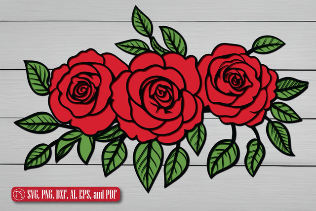 Paper Cut 3D Layer Rose Bouquet SVG SVG MD JOYNAL ABDIN 