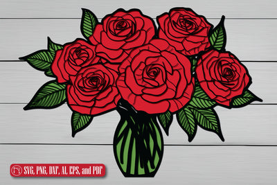 Paper Cut 3D Layer Rose Bouquet SVG SVG MD JOYNAL ABDIN 