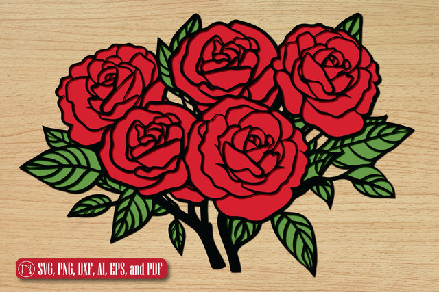 Paper Cut 3D Layer Rose Bouquet SVG SVG MD JOYNAL ABDIN 