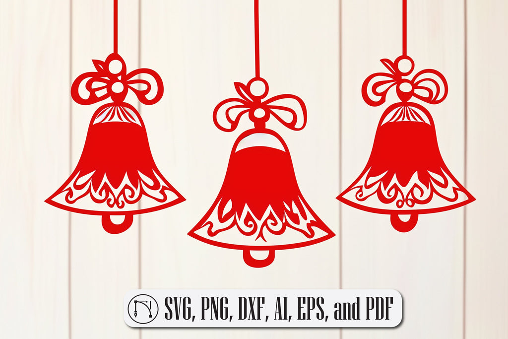 Paper Cut Bells SVG Cut File - So Fontsy