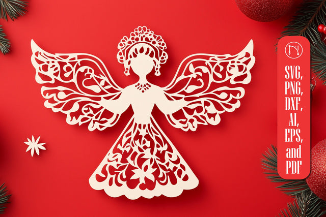 paper-cut Christmas angel SVG cut file SVG MD JOYNAL ABDIN 