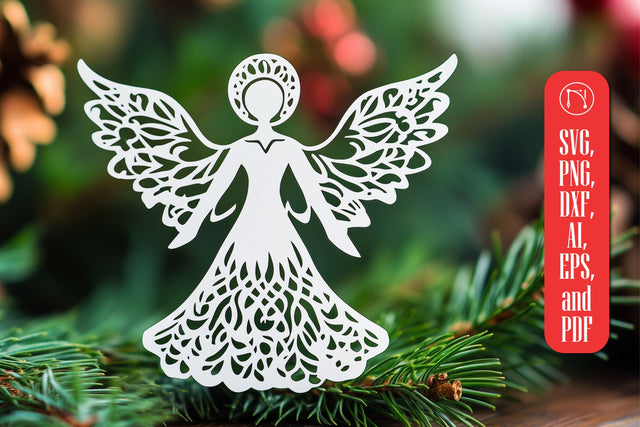 paper-cut Christmas angel SVG cut file SVG MD JOYNAL ABDIN 