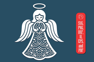 Paper Cut Christmas Angel SVG Cut File SVG MD JOYNAL ABDIN 