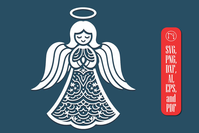 Paper Cut Christmas Angel SVG Cut File SVG MD JOYNAL ABDIN 