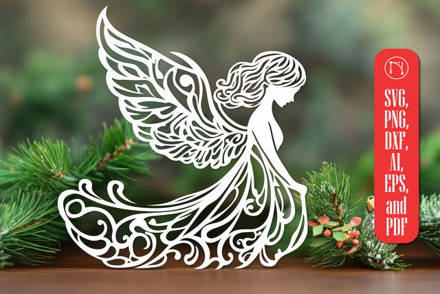 paper-cut Christmas angel SVG cut file SVG MD JOYNAL ABDIN 