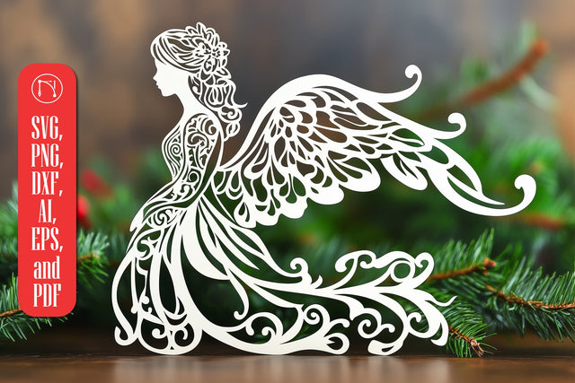 paper-cut Christmas angel SVG cut file SVG MD JOYNAL ABDIN 