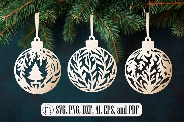 Paper-Cut Christmas Balls SVG cut file SVG MD JOYNAL ABDIN 