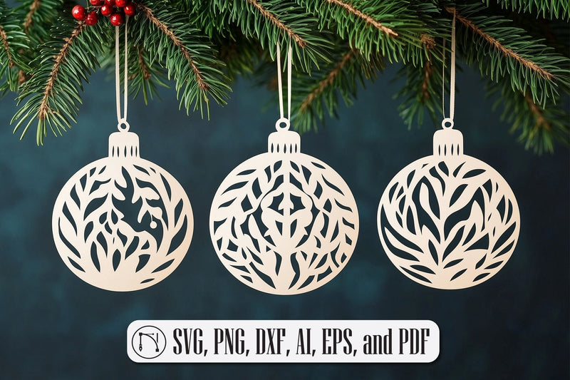 Paper-Cut Christmas Balls SVG cut file SVG MD JOYNAL ABDIN 