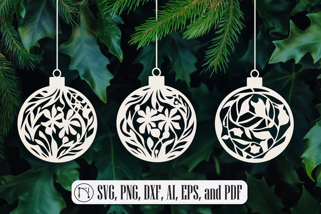 Paper-Cut Christmas Balls SVG cut file SVG MD JOYNAL ABDIN 
