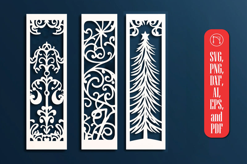 paper-cut Christmas Bookmark SVG cut file SVG MD JOYNAL ABDIN 
