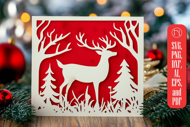Paper Cut Christmas Card SVG Cut File SVG MD JOYNAL ABDIN 