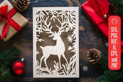 Paper Cut Christmas Card SVG Cut File SVG MD JOYNAL ABDIN 