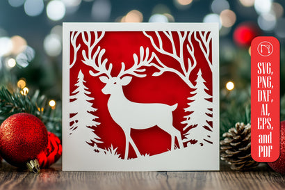 Paper Cut Christmas Card SVG Cut File SVG MD JOYNAL ABDIN 