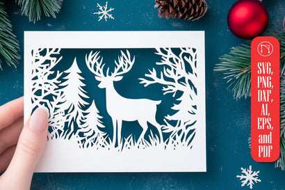 Paper Cut Christmas Card SVG Cut File SVG MD JOYNAL ABDIN 