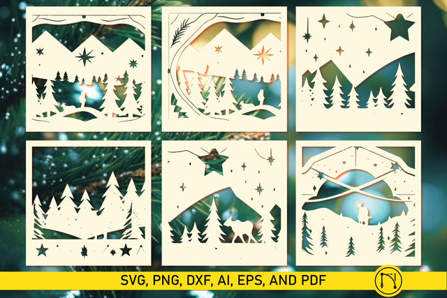 Paper Cut Christmas Decor SVG Bundle SVG MD JOYNAL ABDIN 