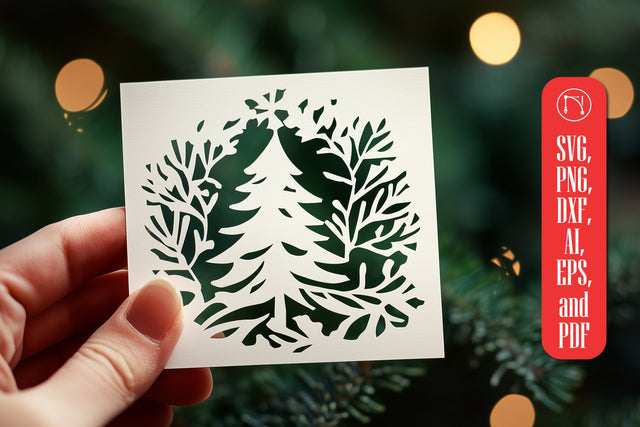 Paper-Cut Christmas Gift Card SVG Cut File SVG MD JOYNAL ABDIN 