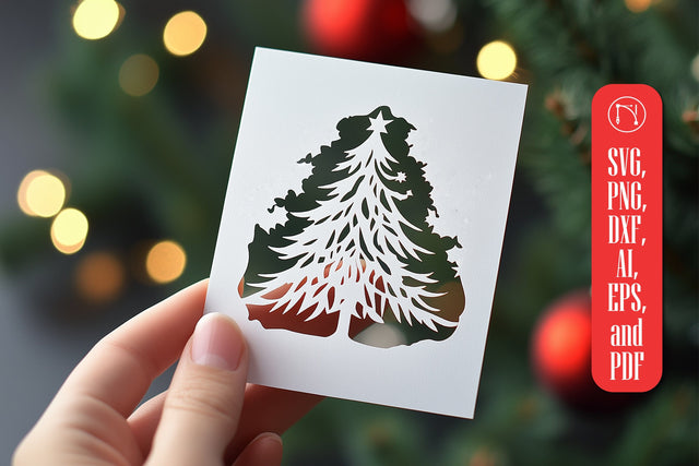 Paper-Cut Christmas Gift Card SVG Cut File SVG MD JOYNAL ABDIN 