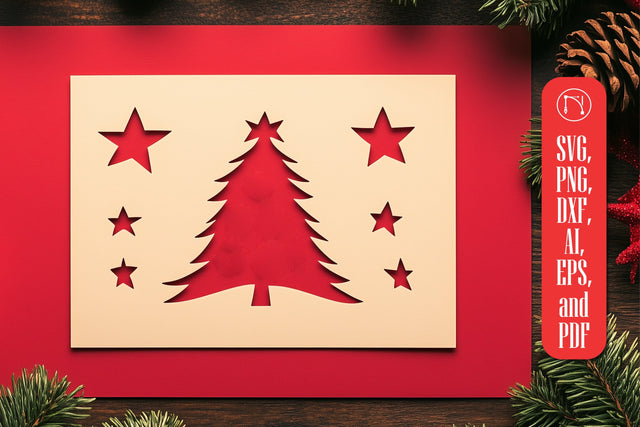 Paper-Cut Christmas Gift Card SVG SVG MD JOYNAL ABDIN 