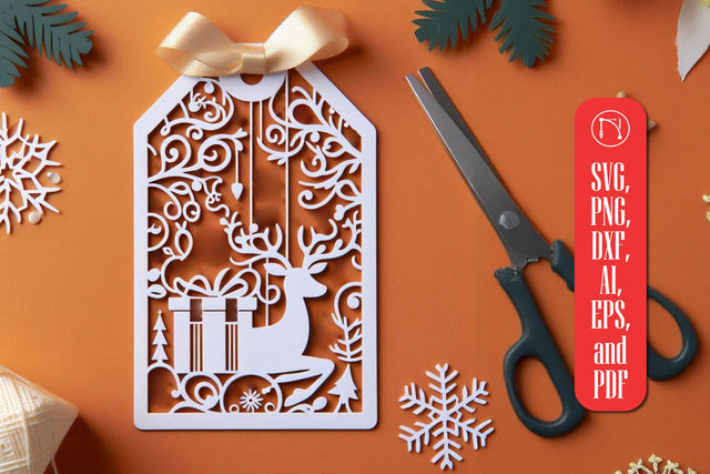 Paper Cut Christmas Gift Tag SVG Cut File SVG MD JOYNAL ABDIN 