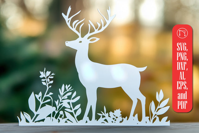 Paper Cut Christmas Reindeer SVG Cut File SVG MD JOYNAL ABDIN 