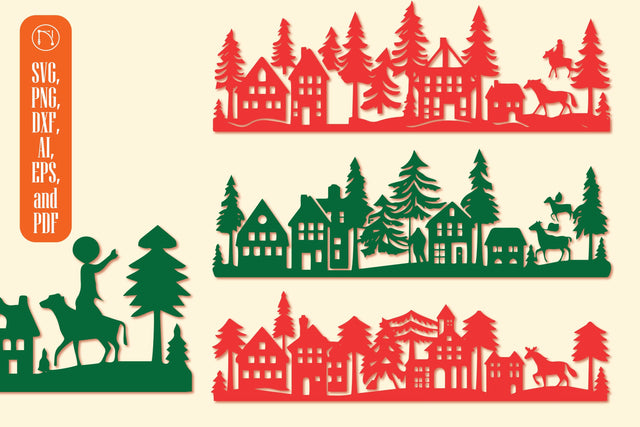 Paper Cut Christmas Scene SVG Bundle SVG MD JOYNAL ABDIN 