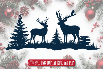 Paper-Cut Christmas Scene SVG Cut File SVG MD JOYNAL ABDIN 