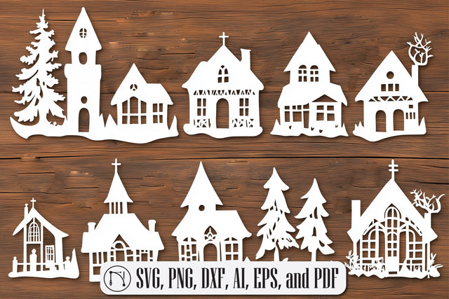 Paper Cut Christmas Scene SVG Cut File SVG MD JOYNAL ABDIN 
