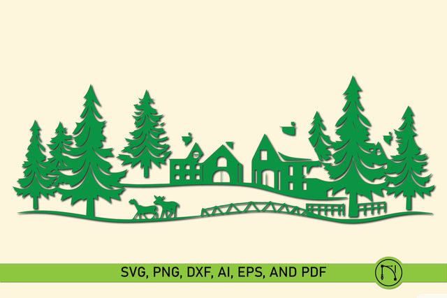 Paper Cut Christmas Scene SVG SVG MD JOYNAL ABDIN 