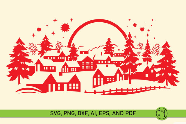 Paper Cut Christmas Scene SVG SVG MD JOYNAL ABDIN 