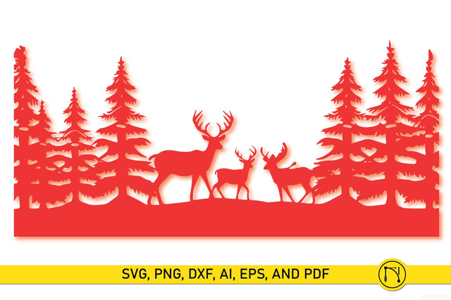 Paper Cut Christmas Scene SVG SVG MD JOYNAL ABDIN 