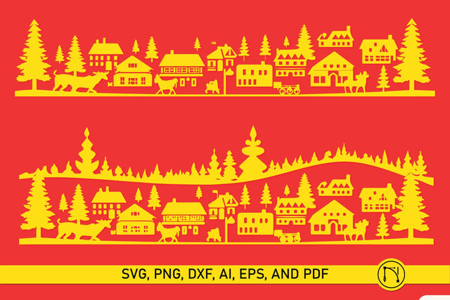 Paper Cut Christmas Scene SVG SVG MD JOYNAL ABDIN 
