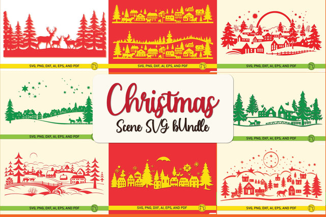 Paper Cut Christmas Scene SVG SVG MD JOYNAL ABDIN 