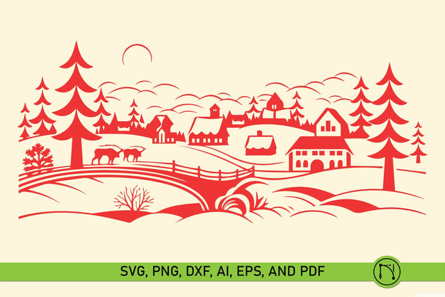 Paper Cut Christmas Scene SVG SVG MD JOYNAL ABDIN 
