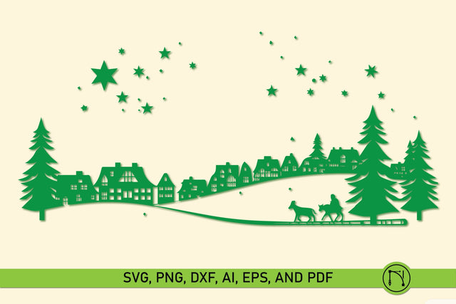 Paper Cut Christmas Scene SVG SVG MD JOYNAL ABDIN 