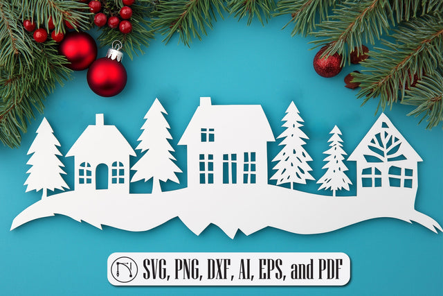 Paper Cut Christmas Scenes SVG Cut File SVG MD JOYNAL ABDIN 