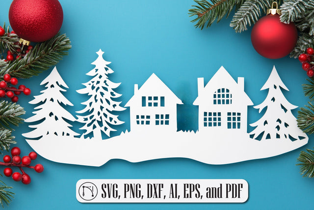 Paper Cut Christmas Scenes SVG Cut File SVG MD JOYNAL ABDIN 