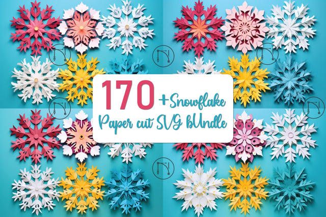 Paper Cut Christmas Snowflake SVG Mega Bundle SVG MD JOYNAL ABDIN 