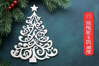 paper cut Christmas Tree SVG cut file SVG MD JOYNAL ABDIN 