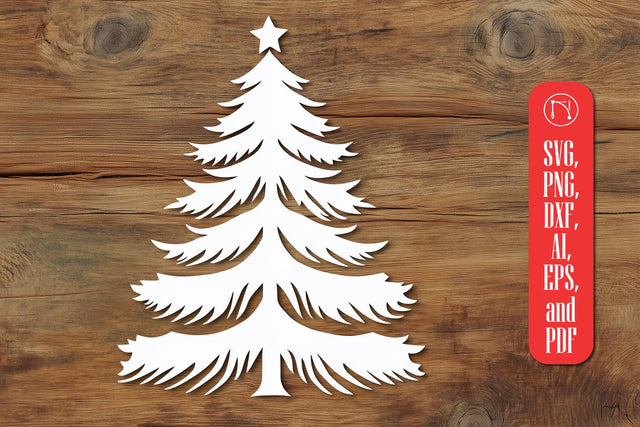 Paper Cut Christmas Tree SVG Cut File SVG MD JOYNAL ABDIN 