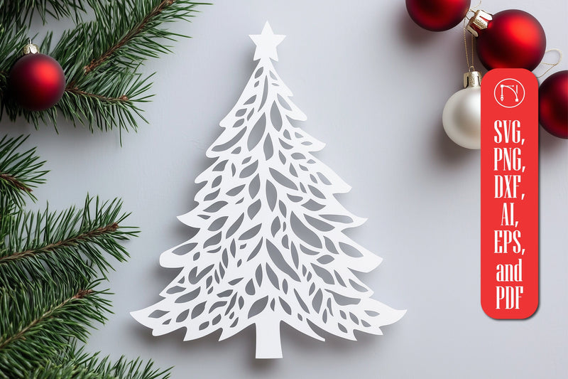 paper cut Christmas Tree SVG cut file SVG MD JOYNAL ABDIN 