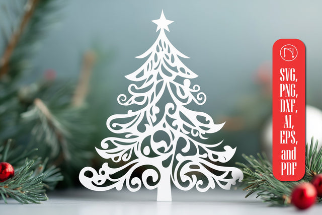 paper cut Christmas Tree SVG cut file SVG MD JOYNAL ABDIN 