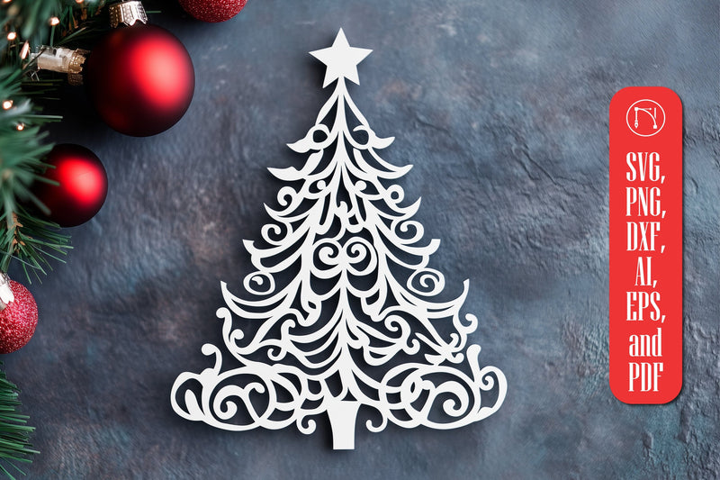 paper cut Christmas Tree SVG cut file SVG MD JOYNAL ABDIN 