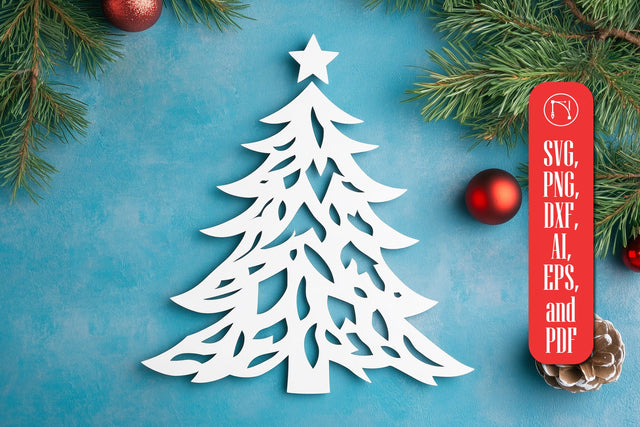 Paper Cut Christmas Tree SVG Cut File SVG MD JOYNAL ABDIN 