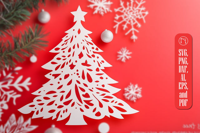 Paper Cut Christmas Tree SVG SVG MD JOYNAL ABDIN 