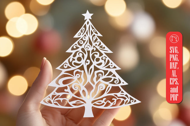 Paper Cut Christmas Tree SVG SVG MD JOYNAL ABDIN 