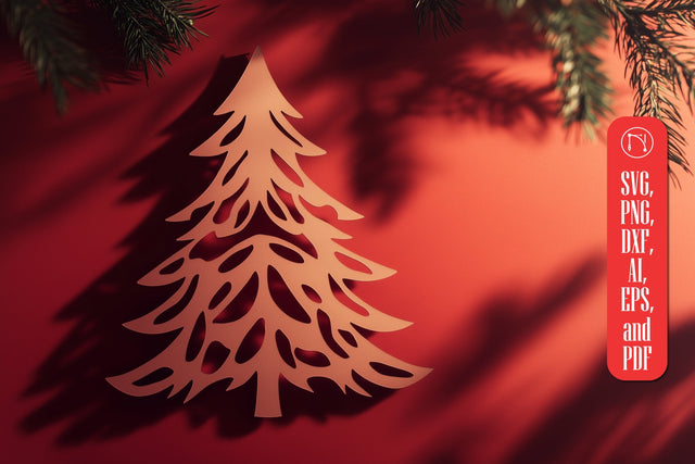 Paper Cut Christmas Tree SVG SVG MD JOYNAL ABDIN 